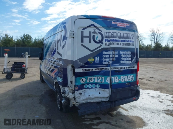 2017 Ford Transit with VIN 1FTYR2CM1HKB20585, listed as a IAAI auction lot 41769400 with Not Provided miles. Bid and sale history available at carsss.com. Image 3.