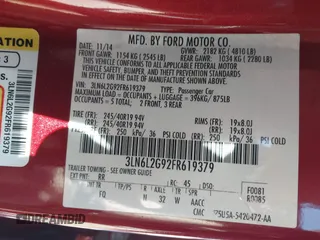 2015 Lincoln MKZ with VIN 3LN6L2G92FR619379, listed as a IAAI auction lot 41637555 with 147,343 mi miles. Bid and sale history available at carsss.com. Image 9.