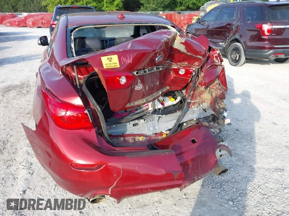 2015 Infiniti Q50 Premium with VIN JN1BV7AR3FM396669, listed as a IAAI auction lot 42007221 with 185,175 mi miles. Bid and sale history available at carsss.com. Image 6.