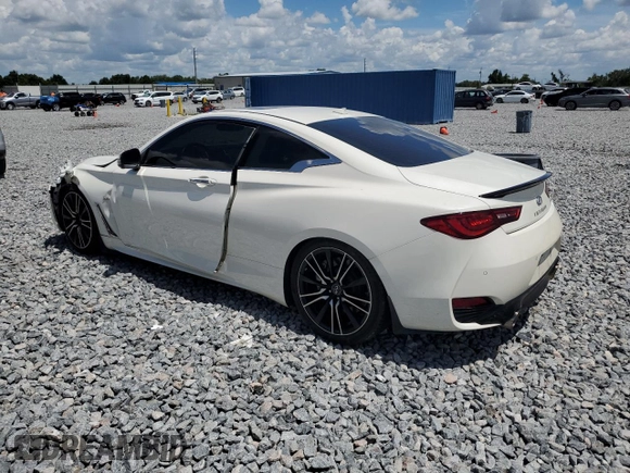 2018 Infiniti Q60 Sport with VIN JN1EV7EK9JM342022, listed as a Copart auction lot 60686985 with 77,498 mi miles and Salvage title. Bid and sale history available at DreamBid. Image 2.