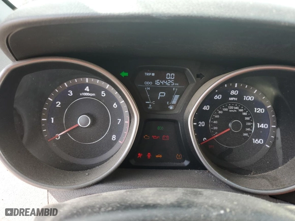 2012 Hyundai Elantra GLS with VIN 5NPDH4AE8CH072065, listed as a Copart auction lot 52552115 with 164,425 mi miles and Salvage Title. Bid and sale history available at carsss.com. Image 9.