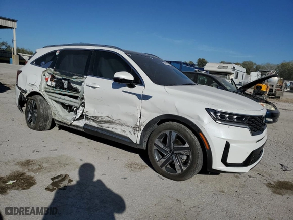 2023 Kia Sorento Plug-In Hybrid SX Prestige with VIN KNDRMDLH9P5205172, listed as a Copart auction lot 76367494 with 17,821 mi miles and Salvage Title. Bid and sale history available at carsss.com. Image 4.