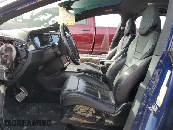 2016 Tesla Model X 70D with VIN 5YJXCAE27GF025513, listed as a Copart auction lot 49345345 with Not Provided miles and Salvage Title. Bid and sale history available at DreamBid. Image 7.