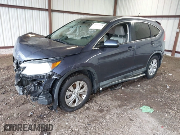 2012 Honda CR-V EX-L with VIN JHLRM3H72CC005978, listed as a IAAI auction lot 41555914 with 154,634 mi miles. Bid and sale history available at carsss.com. Image 2.