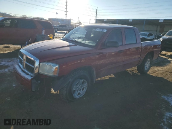 2006 Dodge Dakota SLT with VIN 1D7HW48K86S664984, listed as a Copart auction lot 88958465 with 127,611 mi miles and Salvage Title. Bid and sale history available at carsss.com. Image 1.
