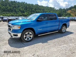2021 Ram 1500 Big Horn with VIN 1C6SRFFTXMN827488, listed as a Copart auction lot 61586455 with 35,966 mi miles and Salvage title. Bid and sale history available at DreamBid. Image 1.