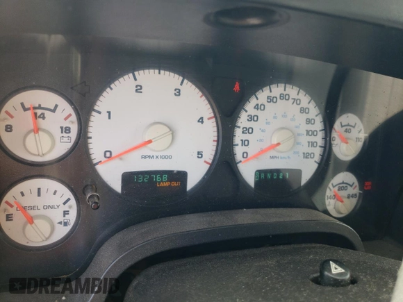 2005 Dodge 2500 SLT with VIN 3D7KS28C35G758372, listed as a Copart auction lot 54335225 with 132,768 mi miles and Salvage title. Bid and sale history available at DreamBid. Image 9.