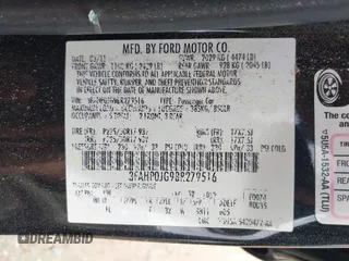 2011 Ford Fusion SEL with VIN 3FAHP0JG9BR279516, listed as a IAAI auction lot 41895984 with 184,718 mi miles. Bid and sale history available at carsss.com. Image 9.