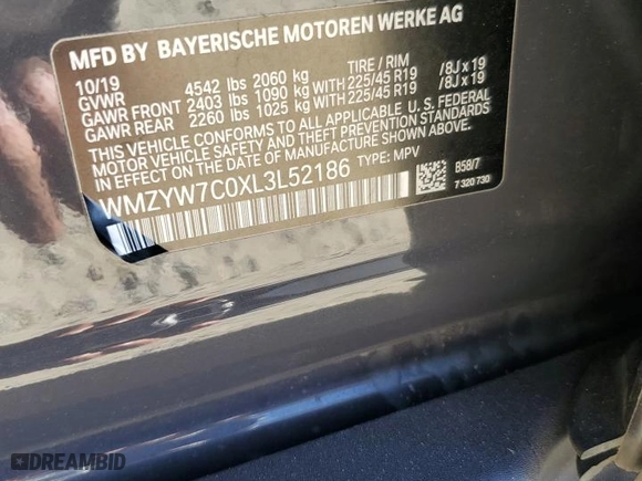 2020 MINI Countryman Cooper S with VIN WMZYW7C0XL3L52186, listed as a Copart auction lot 77353794 with 42,594 mi miles and Salvage Title. Bid and sale history available at carsss.com. Image 13.
