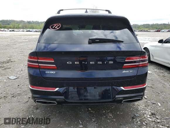 2024 Genesis GV80 with VIN KMUHCESC0RU201849, listed as a Copart auction lot 52425295 with 4,747 mi miles and Salvage title. Bid and sale history available at DreamBid. Image 6.