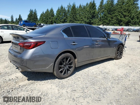 2020 Infiniti Q50 Luxe with VIN JN1EV7AR7LM250090, listed as a Copart auction lot 63420145 with 47,023 mi miles and Salvage title. Bid and sale history available at DreamBid. Image 3.