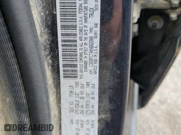 2019 Ram 1500 Tradesman z VIN 1C6SRFCT4KN662300, wystawiony jako Copart lot #52959345 z przebiegiem 133 477 mil mil oraz Szkoda całkowita • Salvage title. Historia ofert i sprzedaży dostępna na DreamBid. Obrazek 12.