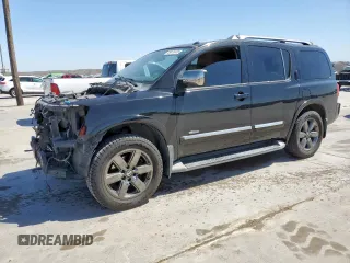 2014 Nissan Armada Platinum z VIN 5N1BA0NE6EN600909, wystawiony jako Copart lot #49476955 z przebiegiem 158 280 mil mil oraz Szkoda całkowita • Salvage title. Historia ofert i sprzedaży dostępna na DreamBid. Obrazek 1.