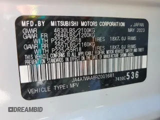 2024 Mitsubishi Eclipse Cross SE with VIN JA4ATWAA8RZ001681, listed as a Copart auction lot 62952375 with 16,194 mi miles and Clean title. Bid and sale history available at DreamBid. Image 13.