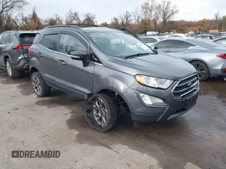 2021 Ford EcoSport Titanium z VIN MAJ6S3KL0MC403516, wystawiony jako IAAI lot #40961351 z przebiegiem 42 158 mil mil oraz . Historia ofert i sprzedaży dostępna na DreamBid. Obrazek 1.