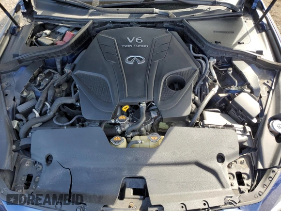 2020 Infiniti Q50 Red Sport 400 with VIN JN1FV7AR6LM660075, listed as a Copart auction lot 48220405 with 56,282 mi miles and Salvage Title. Bid and sale history available at carsss.com. Image 11.