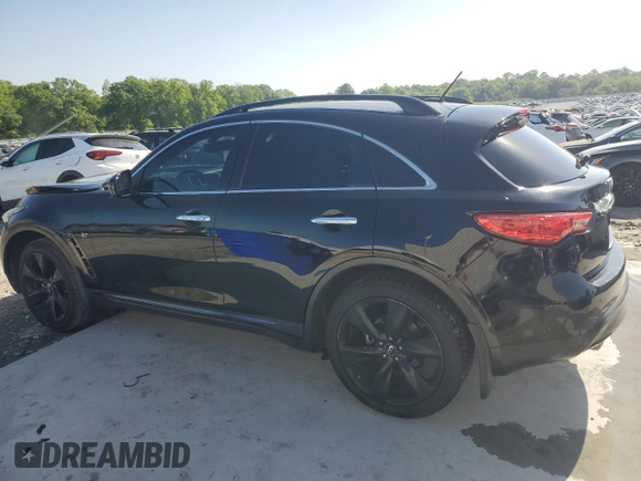 2016 Infiniti QX70 with VIN JN8CS1MU5GM671150, listed as a Copart auction lot 52482345 with 138,204 mi miles and Salvage title. Bid and sale history available at DreamBid. Image 2.
