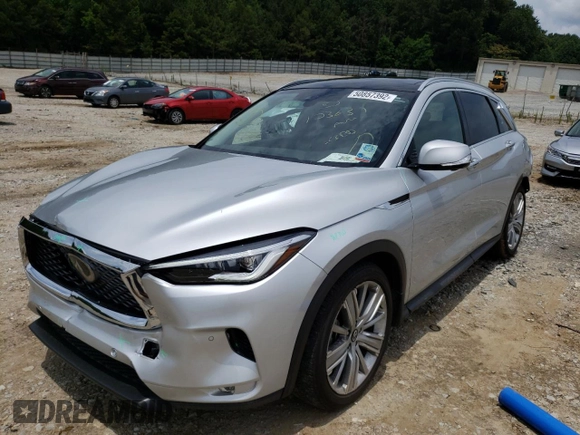 2020 Infiniti QX50 LUXE with VIN 3PCAJ5M12LF103637, listed as a Copart auction lot 50857392 with 13,216 mi miles. Bid and sale history available at carsss.com. Image 2.
