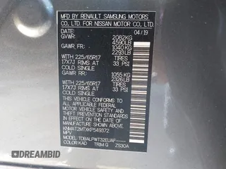 2019 Nissan Rogue SV with VIN KNMAT2MTXKP549372, listed as a IAAI auction lot 41882401 with 41,027 mi miles. Bid and sale history available at carsss.com. Image 9.