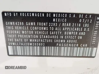 2013 Volkswagen Jetta TDI w/Premium/Nav с VIN 3VWLL7AJ2DM203802, выставлен на аукционе IAAI как лот 42311963 с пробегом 136 099 миль миль и . История ставок и продаж доступна на DreamBid. Изображение 9.
