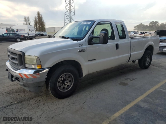 2002 Ford Super Duty F-250 XL with VIN 1FTNX20F22ED31685, listed as a Copart auction lot 83911384 with 276,778 mi miles and Salvage Title. Bid and sale history available at carsss.com. Image 1.