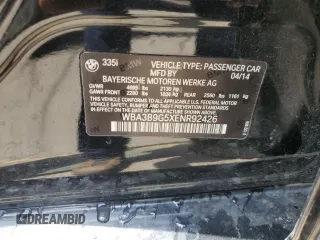 2014 BMW 3 Series 335i xDrive с VIN WBA3B9G5XENR92426, выставлен на аукционе Copart как лот 57073385 с пробегом 138 932 миль миль и Чистый • Clean title. История ставок и продаж доступна на DreamBid. Изображение 12.
