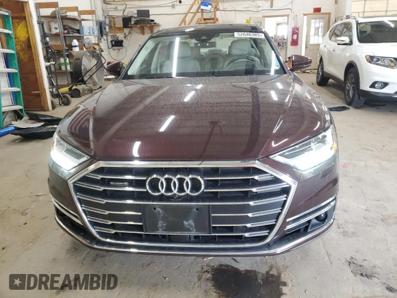2019 Audi A8 with VIN WAU8DAF85KN019978, listed as a Copart auction lot 52646385 with 46,416 mi miles and Salvage title. Bid and sale history available at DreamBid. Image 5.