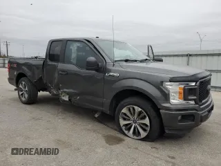 2019 Ford F-150 XL with VIN 1FTEX1CP9KKC18168, listed as a Copart auction lot 43907045 with 28,450 mi miles and Salvage title. Bid and sale history available at DreamBid. Image 4.