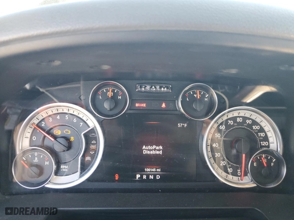 2017 Ram 1500 Big Horn with VIN 3C6RR7LTXHG594879, listed as a Copart auction lot 50204795 with 106,145 mi miles and Salvage Title. Bid and sale history available at carsss.com. Image 9.