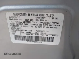 2013 Infiniti M z VIN JN1BY1AR0DM600278, wystawiony jako IAAI lot #41303485 z przebiegiem 298 943 mil mil oraz . Historia ofert i sprzedaży dostępna na DreamBid. Obrazek 9.