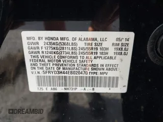 2014 Acura MDX Tech Pkg with VIN 5FRYD3H44EB020470, listed as a IAAI auction lot 40804069 with 112,995 mi miles. Bid and sale history available at carsss.com. Image 9.