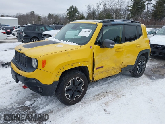 2015 Jeep Renegade Trailhawk with VIN ZACCJBCT9FPB95949, listed as a IAAI auction lot 41558291 with 60,682 mi miles and . Bid and sale history available at DreamBid. Image 17.
