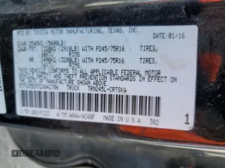 2016 Toyota Tacoma SR z VIN 5TFSX5EN7GX042706, wystawiony jako Copart lot #80982144 z przebiegiem 108 048 mil mil oraz Szkoda całkowita • Salvage title. Historia ofert i sprzedaży dostępna na DreamBid. Obrazek 14.