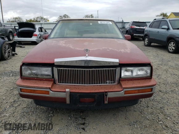 1986 Cadillac Eldorado z VIN 1G6EL5784GU616263, wystawiony jako Copart lot #48741325 z przebiegiem 59 213 mil mil oraz Tytuł czysty. Historia ofert i sprzedaży dostępna na DreamBid. Obrazek 5.