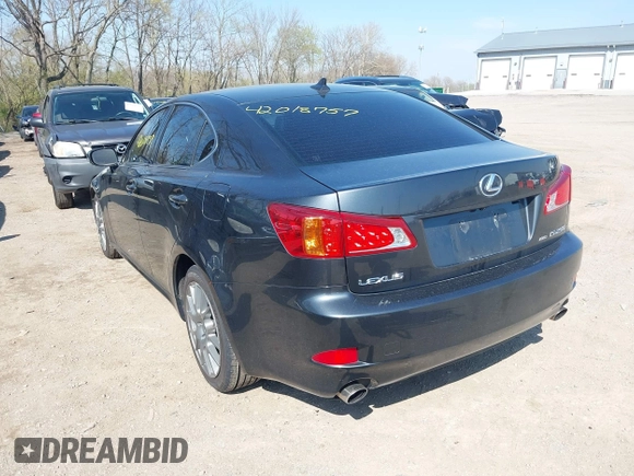 2009 Lexus IS 250 with VIN JTHCK262695031375, listed as a IAAI auction lot 42018757 with 170,000 mi miles and . Bid and sale history available at DreamBid. Image 3.