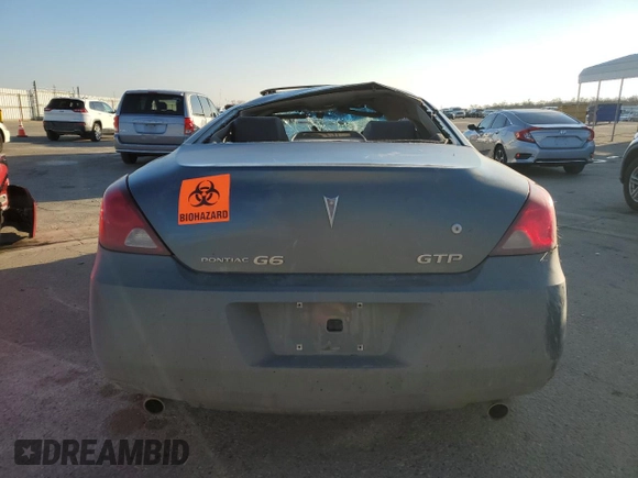 2006 Pontiac G6 GTP with VIN 1G2ZM151264187850, listed as a Copart auction lot 88136785 with 0 mi miles and Salvage Title. Bid and sale history available at carsss.com. Image 6.
