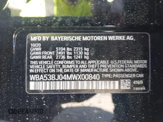 2021 BMW 5 Series 540i z VIN WBA53BJ04MWX00840, wystawiony jako IAAI lot #42056206 z przebiegiem 33 486 mil mil oraz . Historia ofert i sprzedaży dostępna na DreamBid. Obrazek 9.