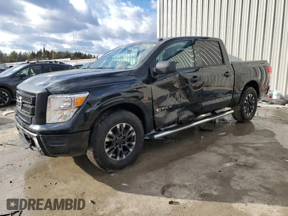 2021 Nissan Titan SV with VIN 1N6AA1EEXMN520417, listed as a Copart auction lot 46589185 with 85,530 mi miles and Salvage Title. Bid and sale history available at DreamBid. Image 1.