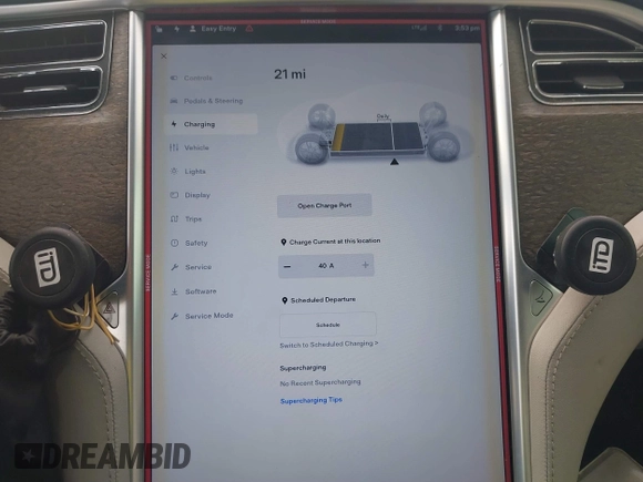 2013 Tesla Model S with VIN 5YJSA1AC3DFP10537, listed as a IAAI auction lot 40707549 with 103,111 mi miles and . Bid and sale history available at DreamBid. Image 18.