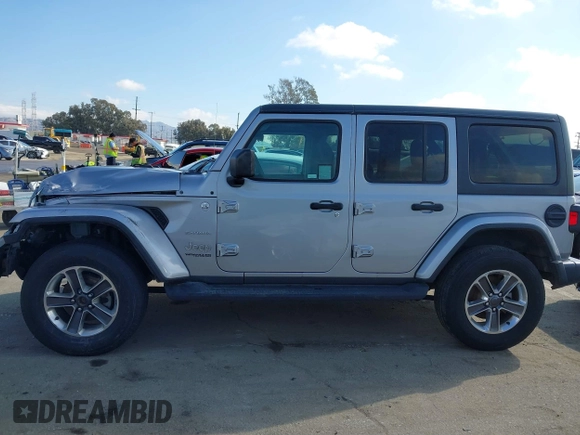 2020 Jeep Wrangler Unlimited Sahara with VIN 1C4HJXENXLW230207, listed as a IAAI auction lot 41507141 with 1 mi miles. Bid and sale history available at carsss.com. Image 13.