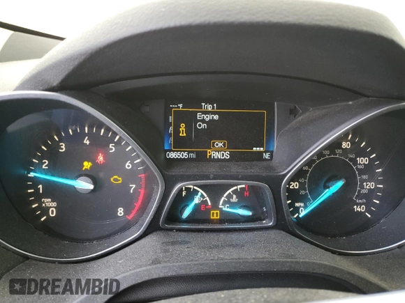 2017 Ford Escape S with VIN 1FMCU0F78HUB28010, listed as a Copart auction lot 45933915 with 86,505 mi miles and Salvage Title. Bid and sale history available at carsss.com. Image 9.