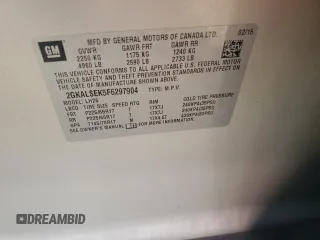 2015 GMC Terrain SLT z VIN 2GKALSEK5F6297904, wystawiony jako Copart lot #61355345 z przebiegiem 63 975 mil mil oraz Szkoda całkowita • Salvage title. Historia ofert i sprzedaży dostępna na DreamBid. Obrazek 13.