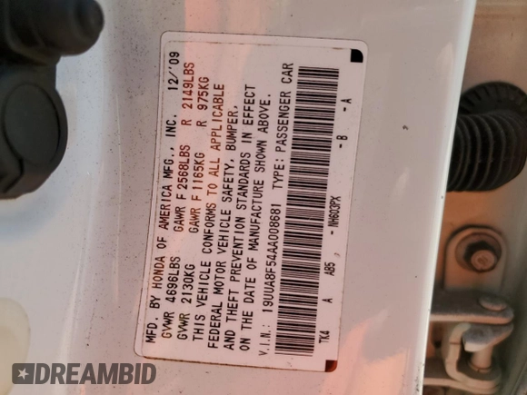 2010 Acura TL Tech with VIN 19UUA8F54AA008681, listed as a Copart auction lot 53777635 with 201,482 mi miles and Salvage Title. Bid and sale history available at carsss.com. Image 12.