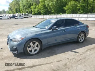 2021 Infiniti Q50 Red Sport 400 with VIN JN1FV7DR7MM880371, listed as a Copart auction lot 55994445 with 30,988 mi miles and Salvage title. Bid and sale history available at DreamBid. Image 1.