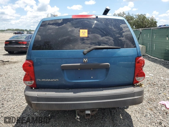 2005 Dodge Durango SXT with VIN 1D4HD38K05F607926, listed as a Copart auction lot 67392884 with Not provided miles and Salvage title. Bid and sale history available at DreamBid. Image 6.