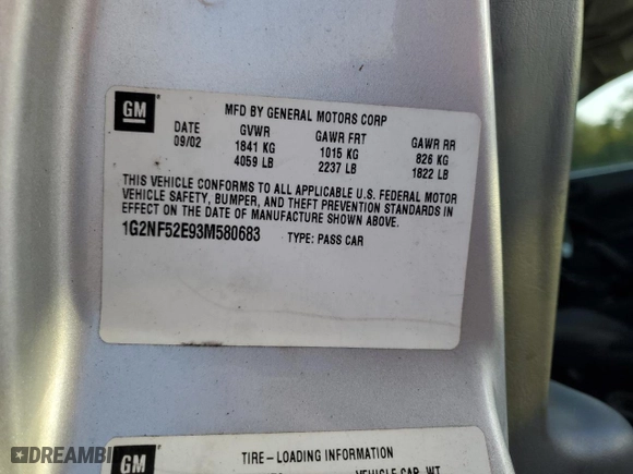 2003 Pontiac Grand Am SE1 with VIN 1G2NF52E93M580683, listed as a Copart auction lot 74250904 with 139,949 mi miles and Salvage Title. Bid and sale history available at carsss.com. Image 13.