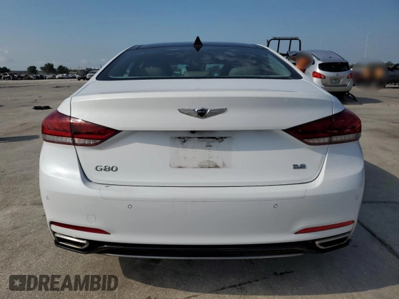 2018 Genesis G80 3.8L with VIN KMHGN4JE0JU216079, listed as a Copart auction lot 72287184 with 37,576 mi miles and Salvage Title. Bid and sale history available at carsss.com. Image 6.