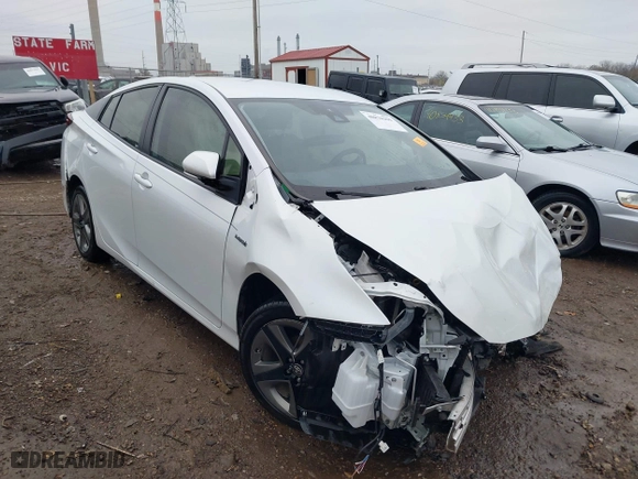 2021 Toyota Prius L Eco with VIN JTDKAMFUXM3137233, listed as a IAAI auction lot 40870395 with 60,000 mi miles. Bid and sale history available at carsss.com. Image 1.
