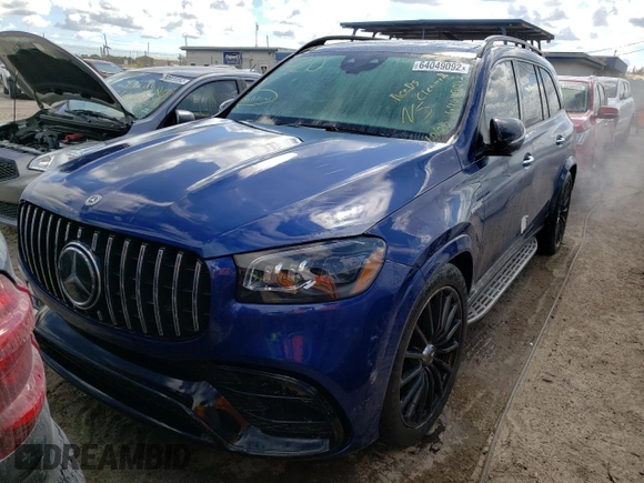 2021 Mercedes-Benz GLS with VIN 4JGFF8KE7MA441118, listed as a Copart auction lot 64049092 with 0 mi miles. Bid and sale history available at carsss.com. Image 2.