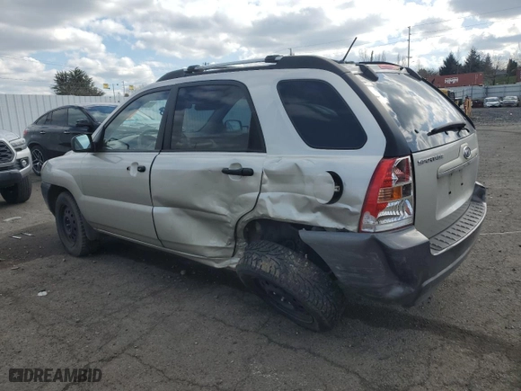 2008 Kia Sportage LX with VIN KNDJF724087489496, listed as a Copart auction lot 48431835 with 0 mi miles and Salvage Title. Bid and sale history available at carsss.com. Image 2.